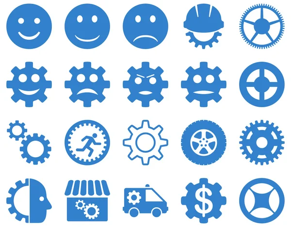 Nástroje a úsměv Gears ikony — Stock fotografie