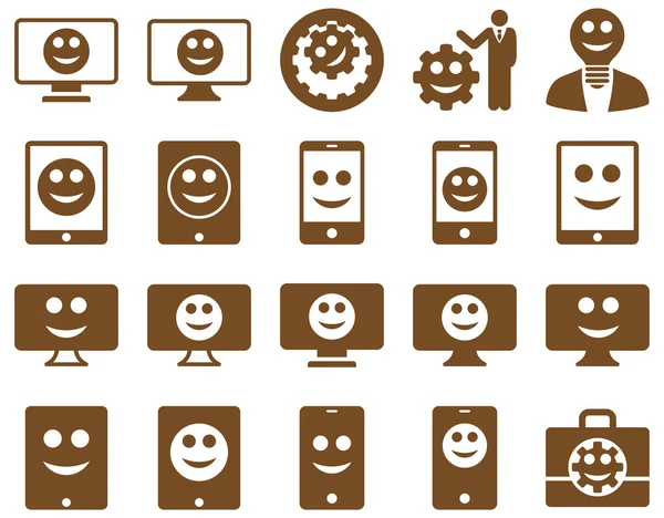 Herramientas, opciones, sonrisas, pantallas, iconos de dispositivos — Foto de Stock