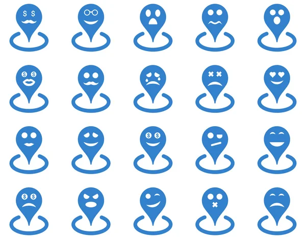 Smiled location icons — Stock Photo, Image