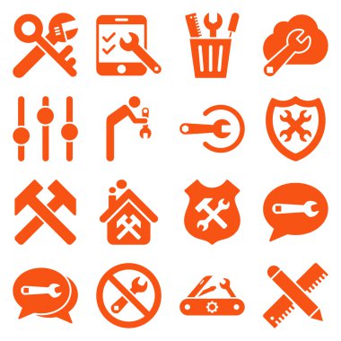 Seçenekleri ve hizmet araçları simge seti