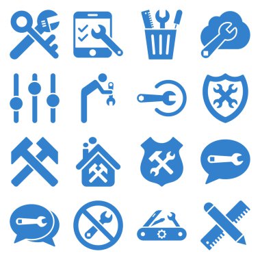 Options and service tools icon set clipart