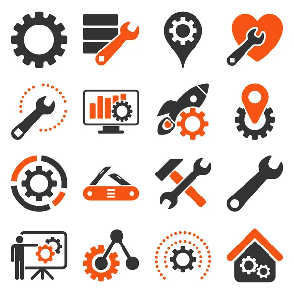 Options and service tools icon set — Stock Vector