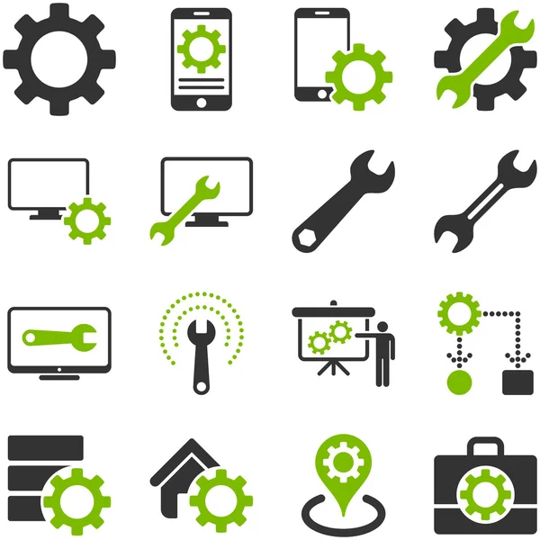 Options and service tools icon set — Stock Vector