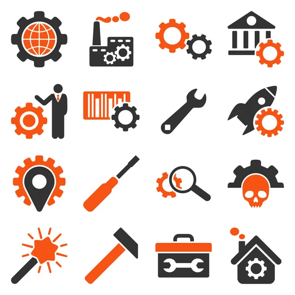 Options and service tools icon set — Stock Vector