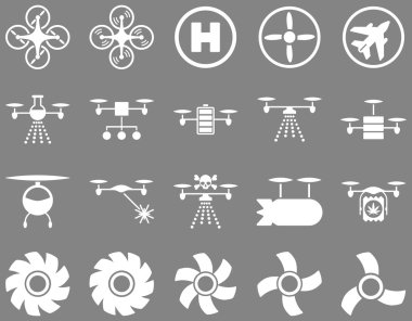 Hava uçak ve quadcopter aracı simgeler