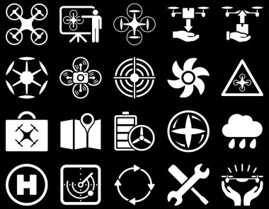 Hava uçak ve quadcopter aracı simgeler