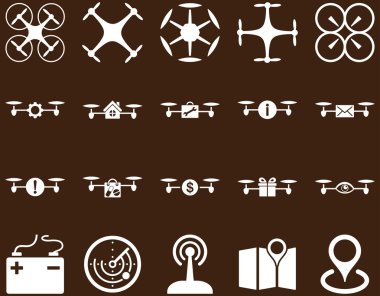 Hava uçak ve quadcopter aracı simgeler