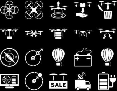 Hava uçak ve quadcopter aracı simgeler