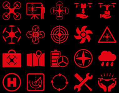 Hava uçak ve quadcopter aracı simgeler