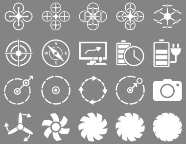 Hava uçak ve quadcopter aracı simgeler