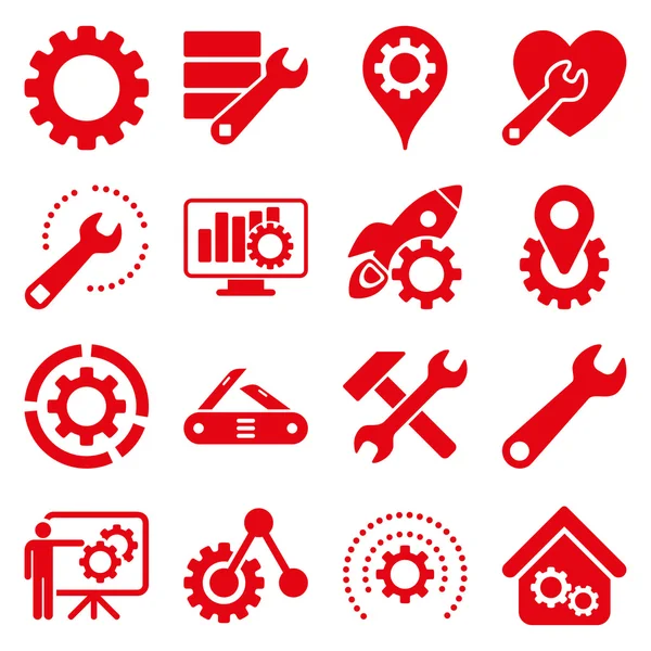 Options and service tools icon set — Stock Vector