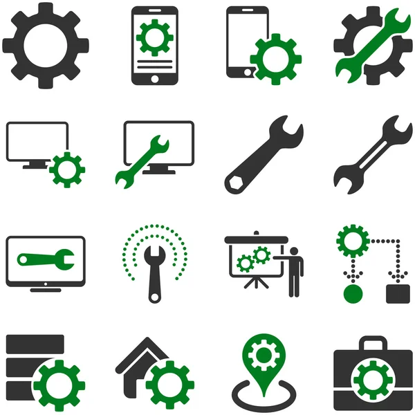 Options and service tools icon set — Stock Vector