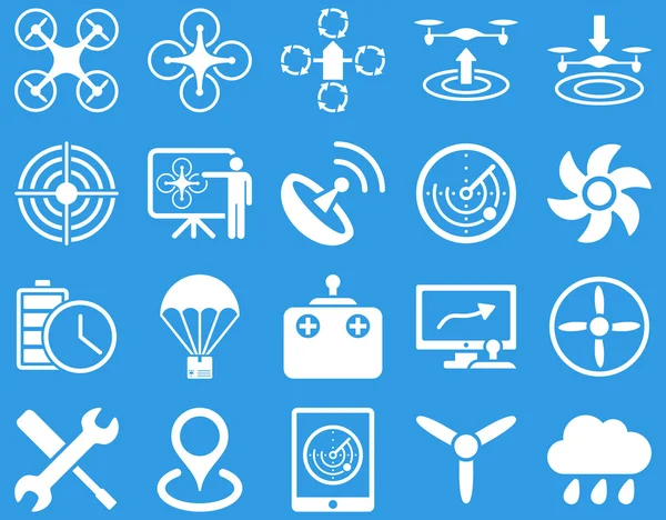 Air drone and quadcopter tool icons — Stock Vector