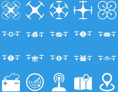 Hava uçak ve quadcopter aracı simgeler