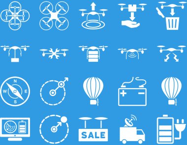 Hava uçak ve quadcopter aracı simgeler