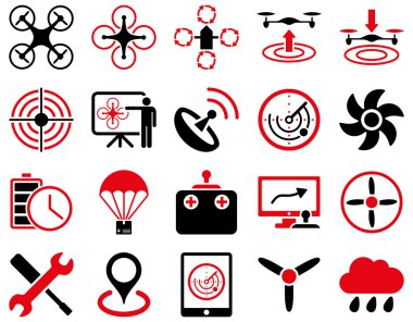 Hava uçak ve quadcopter aracı simgeler