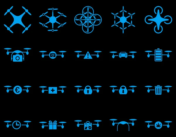 空気ドローンと quadcopter ツール アイコン — ストックベクタ