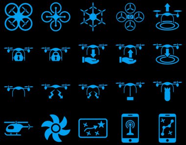 Hava uçak ve quadcopter aracı simgeler