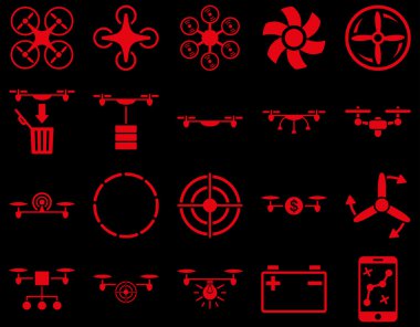 Hava uçak ve quadcopter aracı simgeler