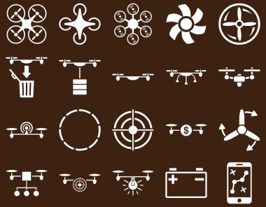 Hava uçak ve quadcopter aracı simgeler