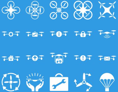 Hava uçak ve quadcopter aracı simgeler