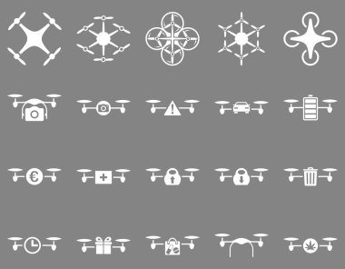 Hava uçak ve quadcopter aracı simgeler