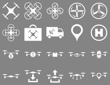 Hava uçak ve quadcopter aracı simgeler