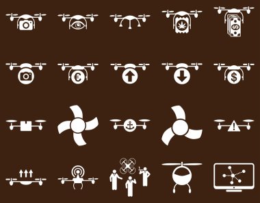 Hava uçak ve quadcopter aracı simgeler