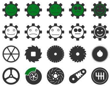 Araçlar ve gülümseme Gears simgeler