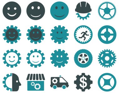 Araçlar ve gülümseme Gears simgeler