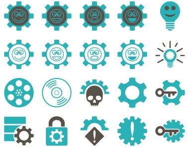 Araçlar ve gülümseme Gears simgeler
