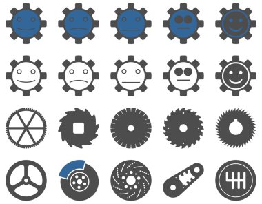 Araçlar ve gülümseme Gears simgeler