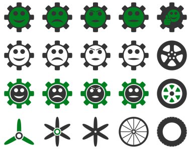 Araçlar ve gülümseme Gears simgeler