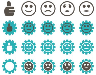 Ayarları ve gülümseme Gears simgeler