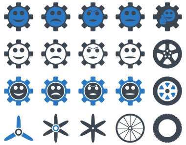 Araçlar ve gülümseme Gears simgeler