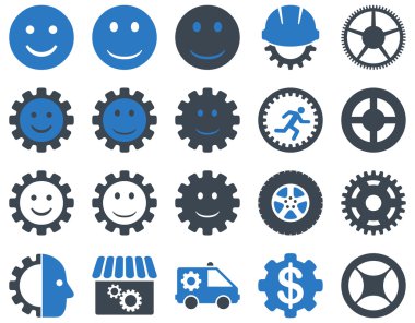 Araçlar ve gülümseme Gears simgeler