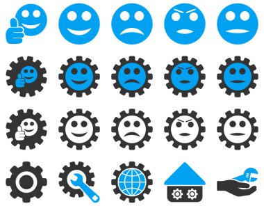 Ayarları ve gülümseme Gears simgeler