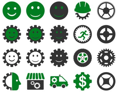 Araçlar ve gülümseme Gears simgeler