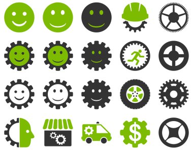 Araçlar ve gülümseme Gears simgeler