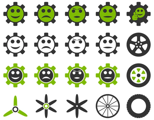 Tools and Smile Gears Icons — Stock Vector