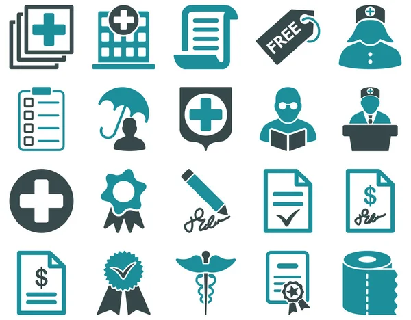 Icônes bicolores médicales — Image vectorielle