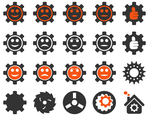 Tools and Smile Gears Icons