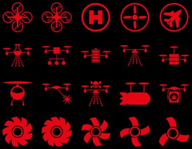 Hava uçak ve quadcopter aracı simgeler