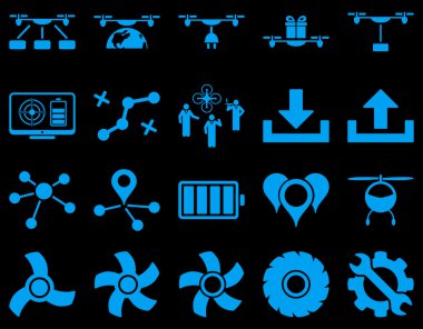 Hava uçak ve quadcopter aracı simgeler