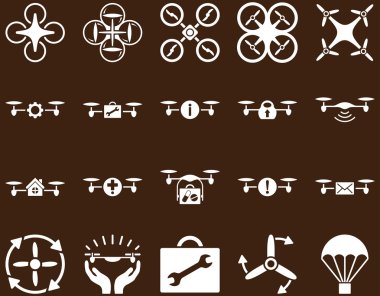 Hava uçak ve quadcopter aracı simgeler