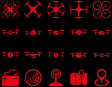 Hava uçak ve quadcopter aracı simgeler