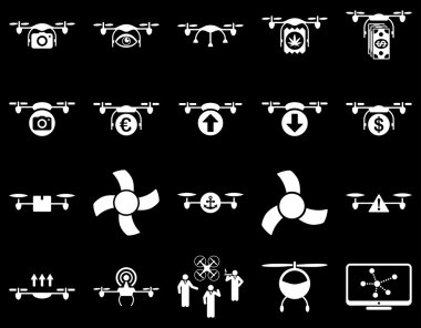 Hava uçak ve quadcopter aracı simgeler