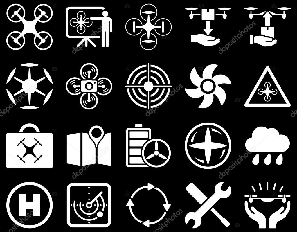 Air drone and quadcopter tool icons