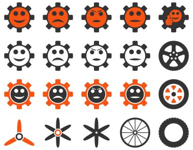 Araçlar ve gülümseme Gears simgeler