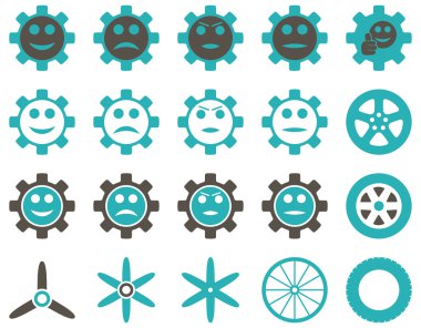 Araçlar ve gülümseme Gears simgeler